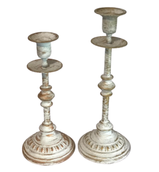 Premium round White Metal Candle Holder Iron Candle Stand Table Top Decoration Home Candle Pillar
