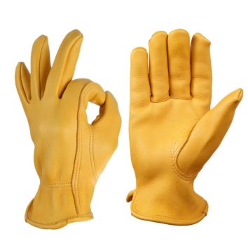 Preumium Insulated Deerskin Yellow Leather Work Gloves