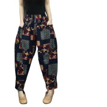 Printing Ladies Harem Pants Cotton European and American Casual Harem Pants