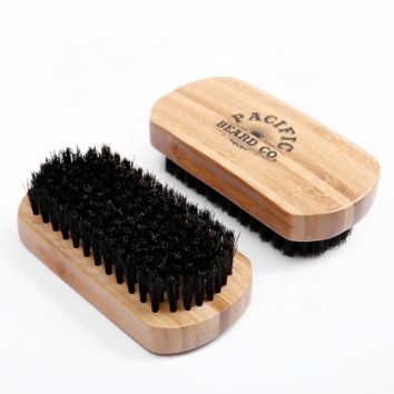 Private Label Bamboo Beard Brush with Boar Bristle for Men Grooming Kit