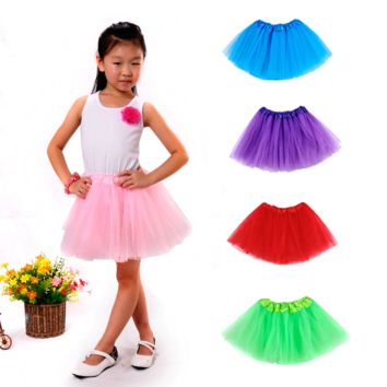 Promotion Plain Dyed Kids Fluffy Tutu Skirt