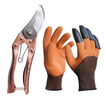 Pruner Pruning Shears and Puncture Proof Gardening Gloves with Claws, Garden Cutter Clippers Garden Secateurs