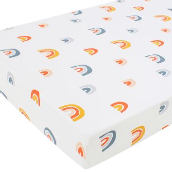 Rainbow 100% Cotton Breathable Infant Bed Baby Fitted Cot Fitted Crib Sheet for Baby