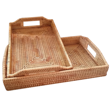Rattan Tray Rectangular Fruit Bread Storage Basket