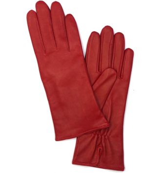 Red Leather Lambskin Dress Women Gloves for Ladies