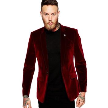 Red Velvet Casual Men Blazer Bll26