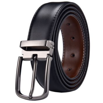 Reversible Leather Belt - Casual for Mens Jeans with Double Sided Strap and Buckle