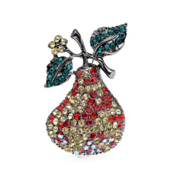 Rhinestone Pear Brooches for Women Fruit Pin Vintage Brooch 2 Colors Available Drop Shipping Price