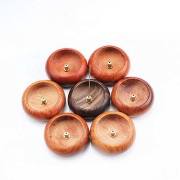 Round Mini Wood Incense Stick Holder Rosewood Style Incense Crafts Home Office Decoration