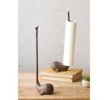 Rustic Cast Iron Whale Paper Towel Holder