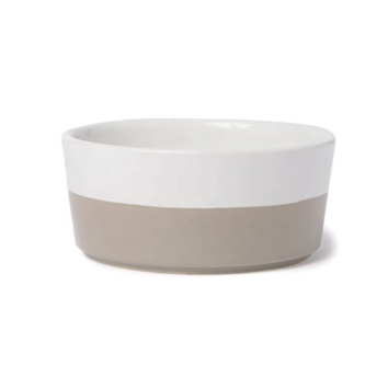 Sales Stoneware Dipper Ceramic Dog Bowl Vintage Grey Medium Size