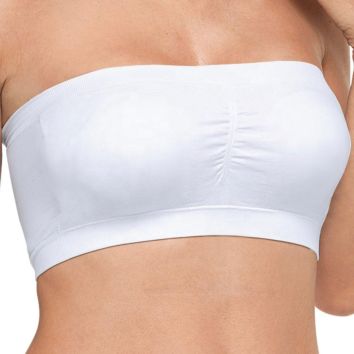 Seamless Bandeau Bra Top with Removable Pads Strapless Bra