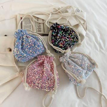 Sequin Dinner Pearl Handbags Shell Bag Female Wild Small Shoulder Crossbody Bag
