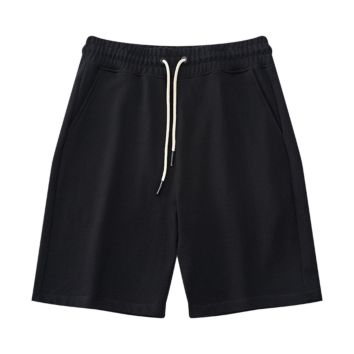Short Sweat Suit Set Polyester Black Short Pants Sweatpants Men Joggers