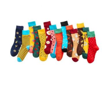 Skateboard Chaussette Homme Fruit Pineapple Cherry Mens Socks European Hip Hop Street Crew Meias Funny Socks