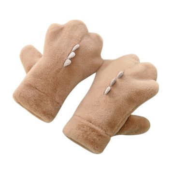 Skin-Friendly Comfortable Lovely Fur Animal Paw Warm Gloves