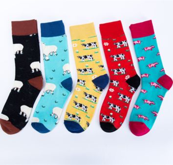 Socks Happy Farm Animal Printing Socks