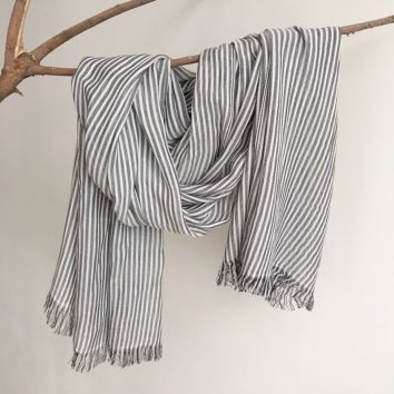 Soft Modal Plaid Striped Men's Scarf Women's Big Shawl