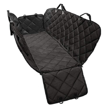 Soft Quilted Waterproof Hammock Pet Car Seat Cover with Side Flaps Car Pet Seat Cover Protect Car Interior Customized Size Black