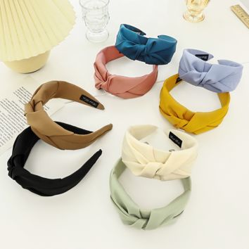 Solid Color Cloth Cross Knot Headband for Women Headband