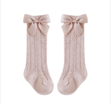 Spanish Style Children's Socks Thin Mesh Move Ring Tube Socks Girl Big Bow Princess Baby Socks