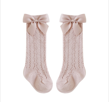 Spanish Style Children's Socks Thin Mesh Move Ring Tube Socks Girl Big Bow Princess Baby Socks