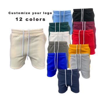 Sports Cotton French Terry Gym Jogger Men Sweat Shorts Cream Men Shorts /