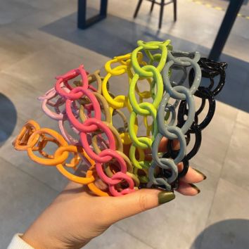 Plastic Circles Wide Chain Headbands
