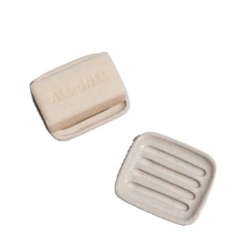 Square Shaped Groove Style Ceramic Soap Dish Home Bathroom Product