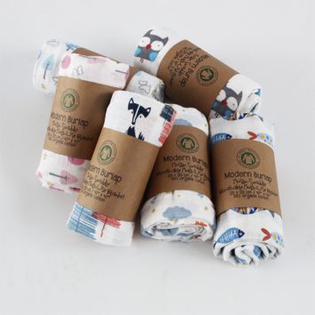 Stock Printed Baby Muslin Swaddle Blankets
