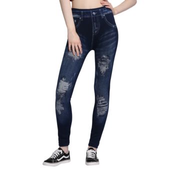 Stocks Womens Seamless Print Legging High Elastic Denim Jean Pants Jeans Jegging Ladies