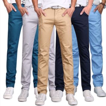 Stretch Washed Chinos Men Slim Fit Chino Pants