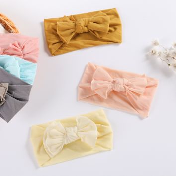 Stretchy Cotton Headbands for Babies Bow Headwraps Baby Headbands