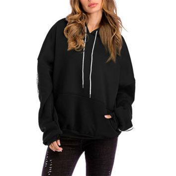 Style Women's Clothing Long Sleeve Printed Casual Loose Hoodies Sweatshirts Women