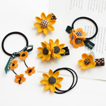 Sunflower Hairpin Baby Elastic Hair Band Girl Tie Hair Rubber Band Hair Accessories