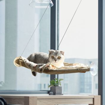 Sunny Mounted Pet Bed Wooden Polyester Cat Window Hammock
