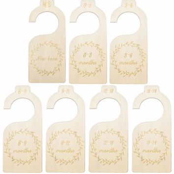 Tailai Premium Wood Baby Closet Dividers Set of 7 from Newborn to 24 Month Baby Closet Organizers Baby Clothes Organizers