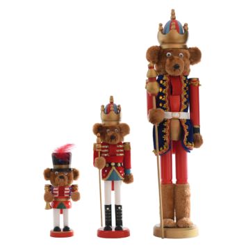 Taizhiyi 10Cm Bear Wooden Toy Soldier Nutcracker Nutcracker