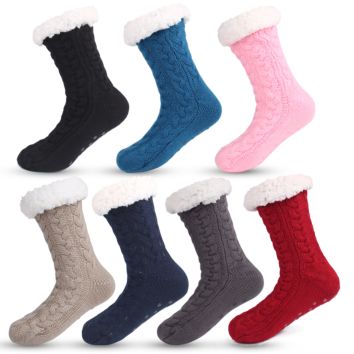 Thermal Warm Fuzzy Slipper Socks Floor Anti-Slip Fleece Lined Sherpa Indoor Socks