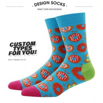 Thin Funny Food Socks Crew Socks Pure Cotton Donuts Men's Socks In