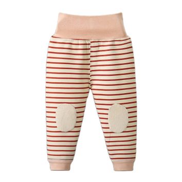 Toddler Striped High Waisted Trousers Knitted Baby Leggings Soft Cotton Warm Outfit Bottoms Pant Wm308