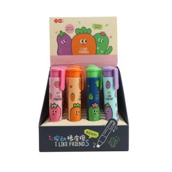 Tpr Click Action Pen Pattern Eraser Rubber for Kid Student