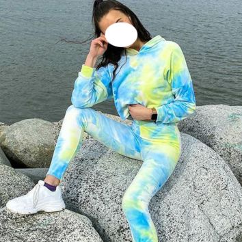 Tracksuits for Women Logos Street Wear Women Joggers Hoodies with Jogers Set Tie-Dye Leggings Hoodie Sets for Women