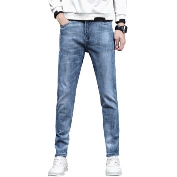 Trousers Light Blue Straight Men Jeans Denim Pant