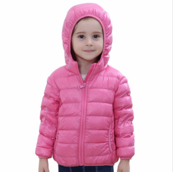 Ultra Light 90% White Duck down Parka Hooded Coat Girl and Boy Children down Jacket