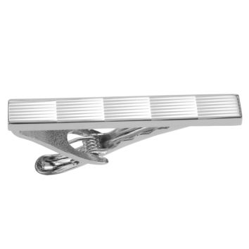 Unique Silver Laser Engraved Arrows Tie Clip Bar for Men