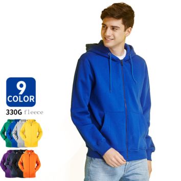 Unisex Adult Blend Fleece Full Zip Hooded Sweatshirt Top