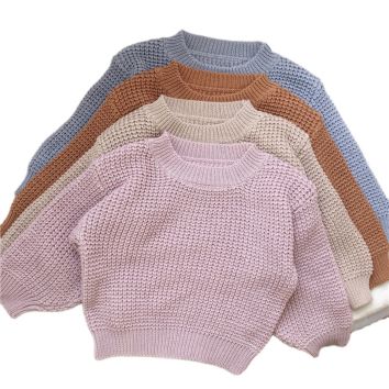 Unisex Baby Autumn Pullover Sweater Ins Infant Boy and Girls Blank Wool Knit Sweaters