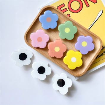 Up- Arrivals Acrylic Flower Mobile Phone Holder Epoxy Phone Grip Color Flower Shaped for Cell Phone Socket