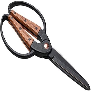 Walnut Scissors, Large - Ambidextrous Grip, Wide Handles & Comfortable Fit